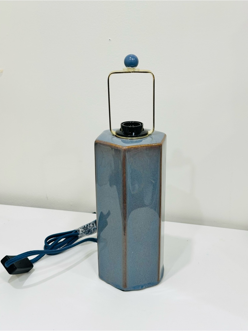 Double Ceramic Table Lamp Blue - Threshold designed with Studio McGee